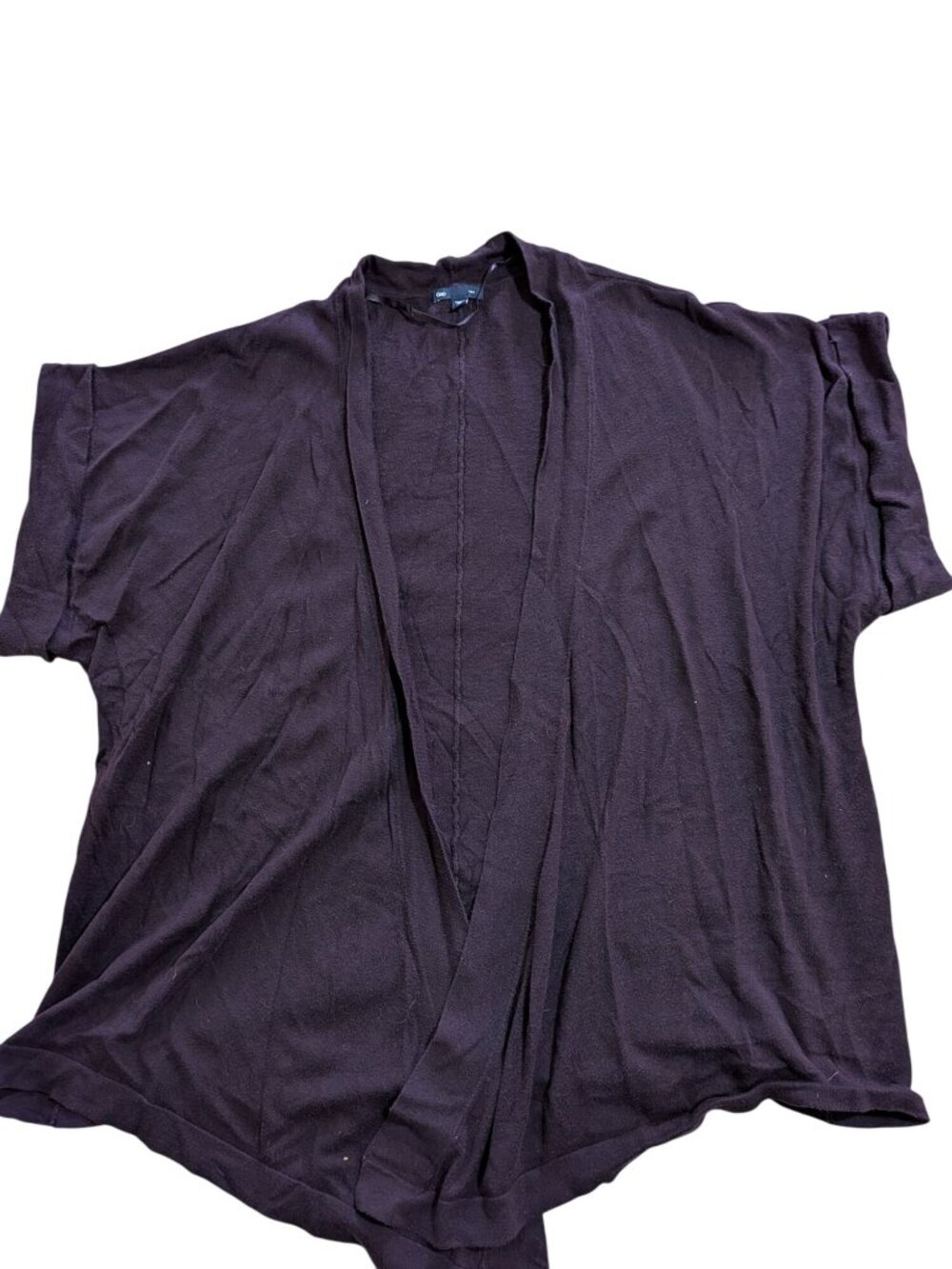 Gap Womens Open-Front Cardigan XXL Cotton Blend Dark Purple Lightweight
